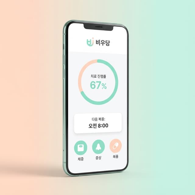 비우당 앱 실행 화면
